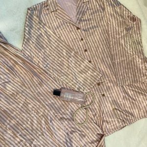 Unique champagne silk pajama set